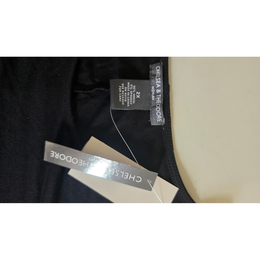 Chelsea & Theodore Cold Shoulder Top Women 2X Black New With Tags - Picture 5 of 5